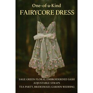 ✨ Fairycore Tea Party Dress – Homemade  Size Small Cottagecore Lana Del Rey Vibe
